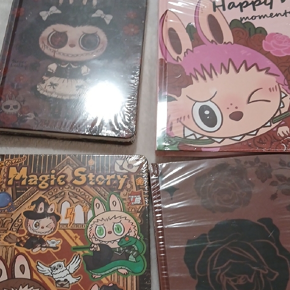 Labubu Other - Cute Character Kids Notebook - Pink & Green Cover